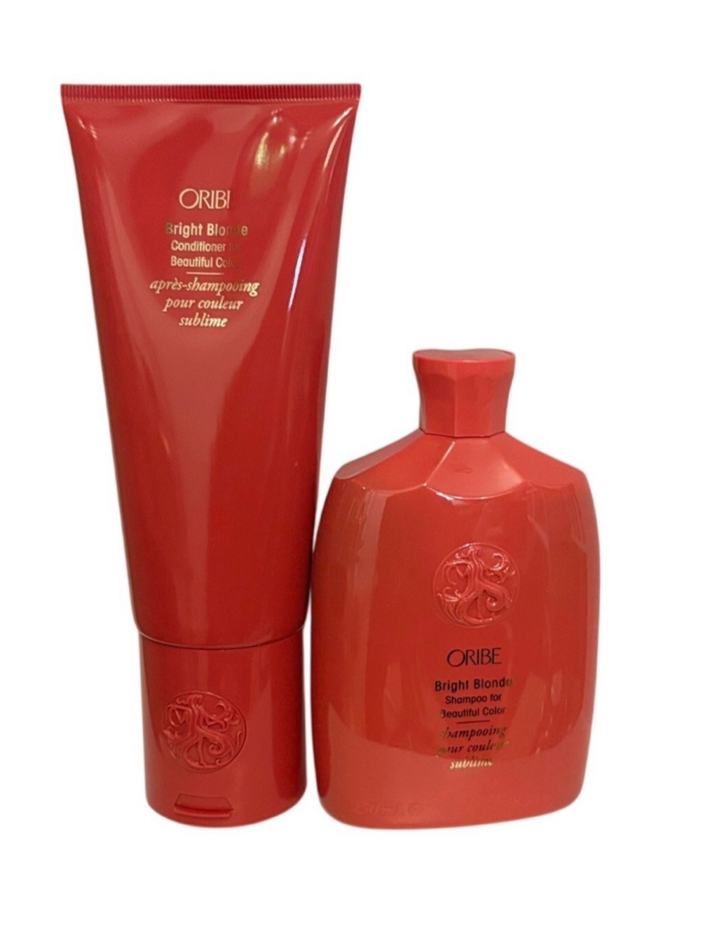 Oribe Bright Blonde Shampoo & Conditioner Duo - Coral Pink Packaging - Picture 2 of 2